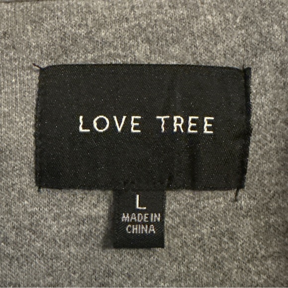 Love Tree Gray Hooded Belted Wrap Coat Minimalist Longline Jacket Size L - Picture 8 of 11